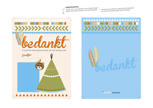 printable woodland jongen - bedankkaartje